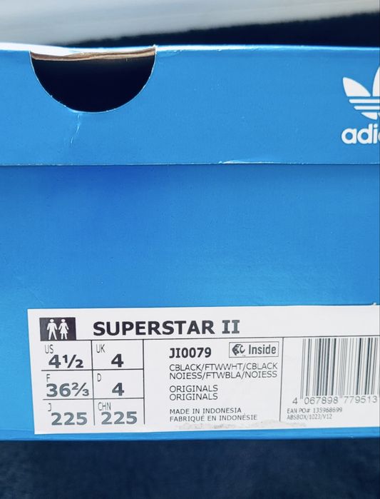 Adidas superstar sneakersy czarne oryginalne półbuty trampki