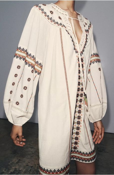 Платье Zara Xs 34  M 38 L 40 вишита сукня