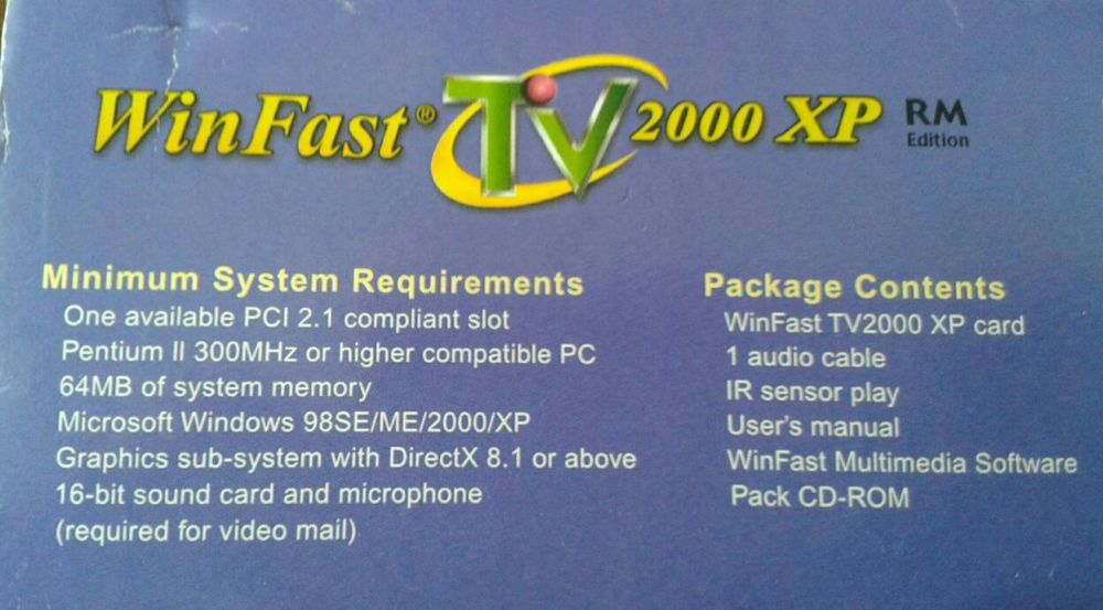 TV-тюнер WinFast 2000 XP