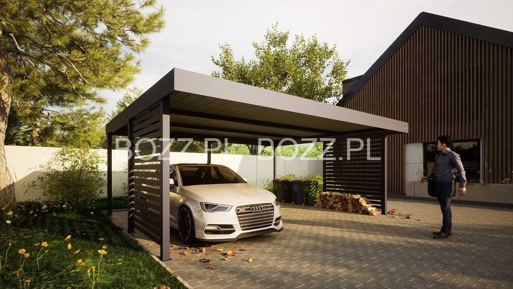 Wiata garażowa dwustanowiskowa standard