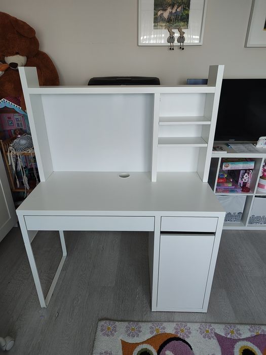 IKEA MICKE Biurko z nadstawką biały