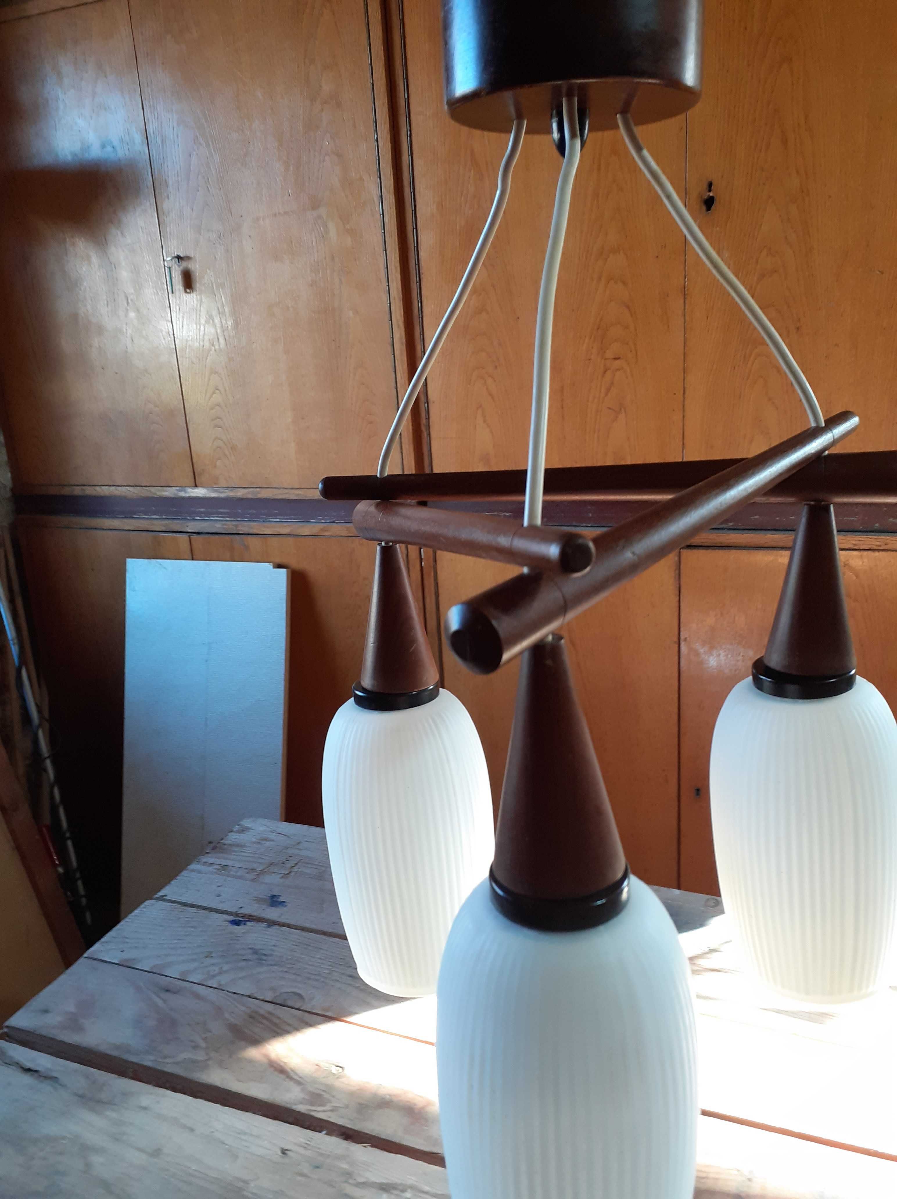 żyrandol lampa wisząca design skandynawska teak