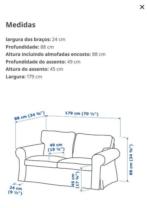 Sofa 2 lugares Ikea Ektorp