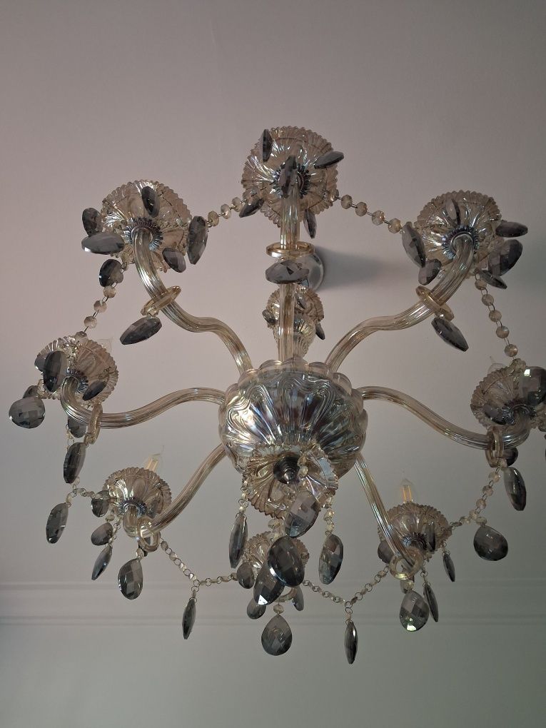 Lustre de cristal 8 lâmpadas