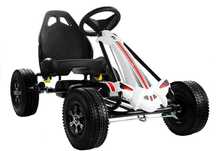 Gokart Biało-Czarny Monster Na Pedały Pompowane Koła/TYLKO WYSYŁKA