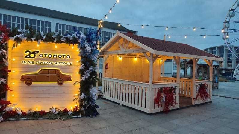 Altana drewniana 4x3 z zabudowanym bokiem Altanka ogrodowa Taras Wiata