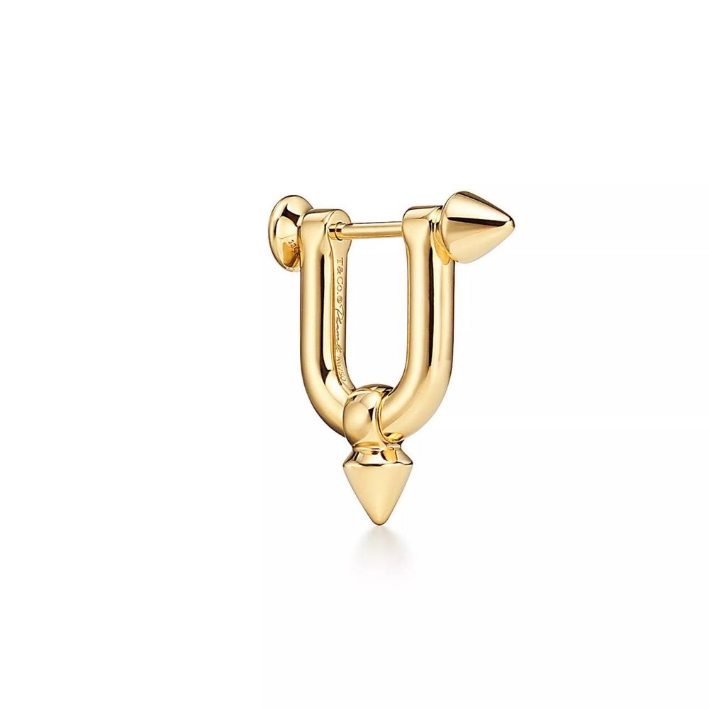 Золотые Серьги в стиле Tiffany с бриллиантами 0.37ct