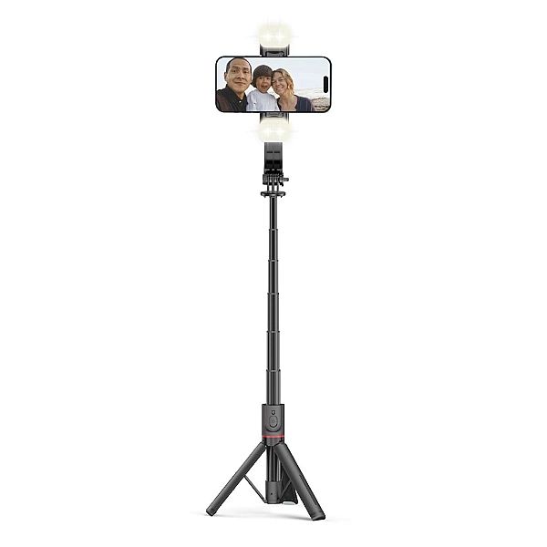 Tech-Protect L05S Wireless Selfie Stick Tripod & Led Light Black