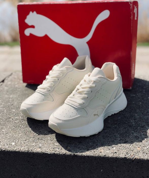 Puma кожаные кроссовки женские, натуральная кожа. красовки Пума 2025