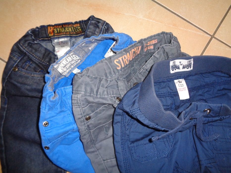 4x spodnie chłopięce zestaw TU STRAIGHT 2-3 lata / 92 cm - 98 cm