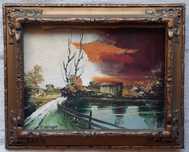 Quadro a óleo do pintor F. Viana