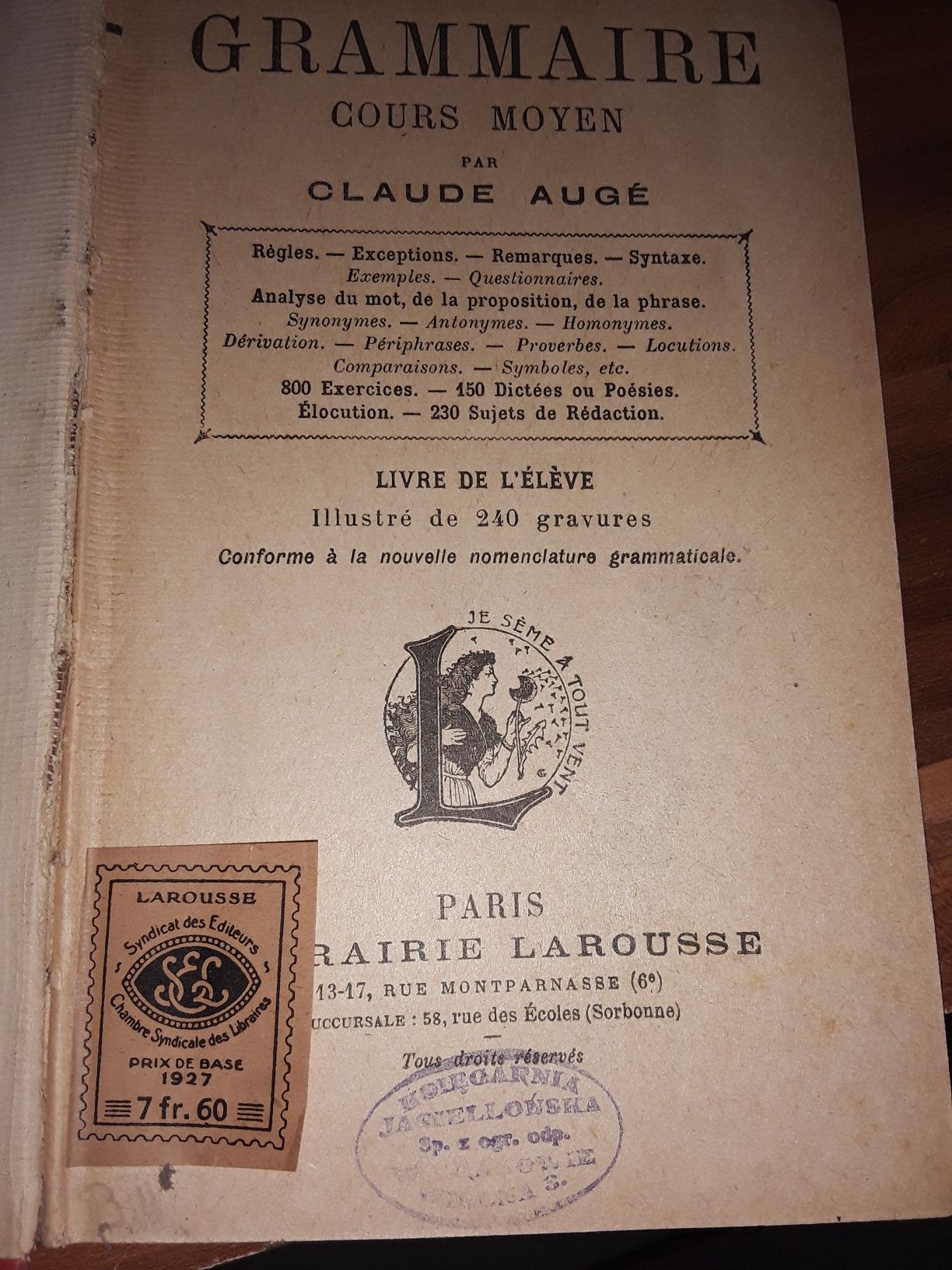 Gramatyka Francuska według Claude auge 1927