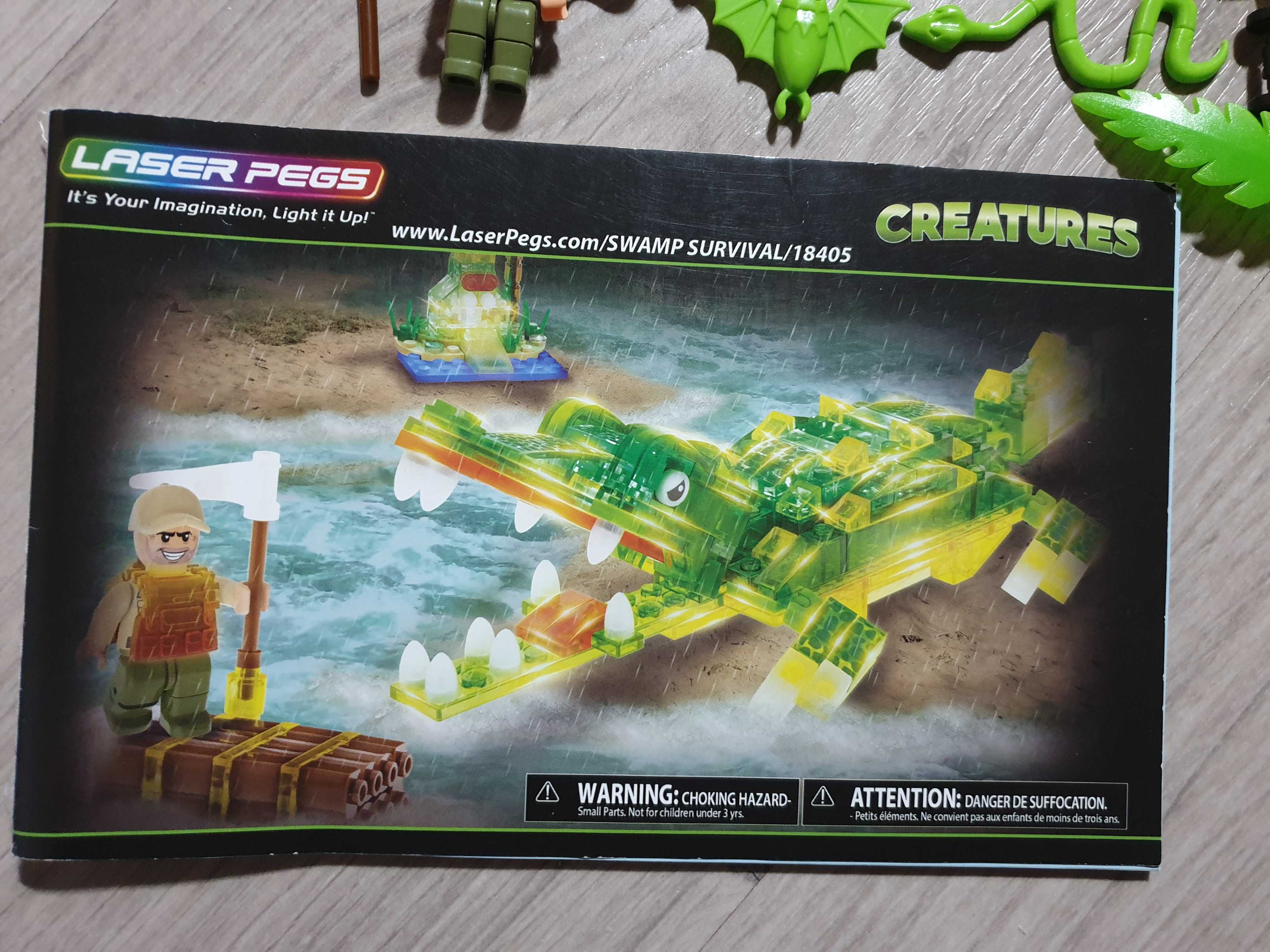 Laser Pegs klocki Swamp Survival na bagnach 18405 krokodyl jak Lego