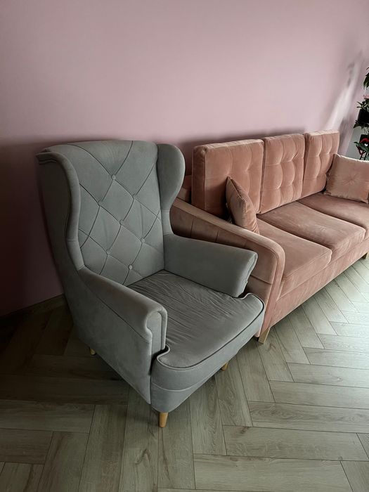 Fotel Uszak szary 2 sztuki