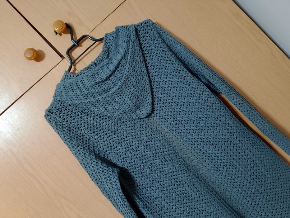 Sweterek narzutka płaszczyk ażurkowy