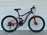 Гірський велосипед 26 дюймів двухпідвісний червоний