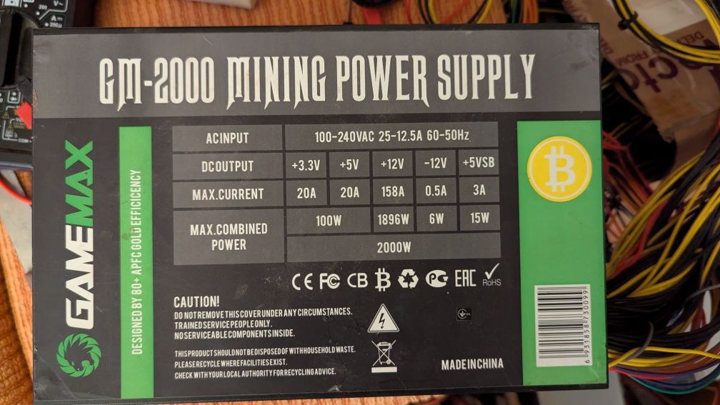 Блок живлення GM GameMax mining power supply 2000W