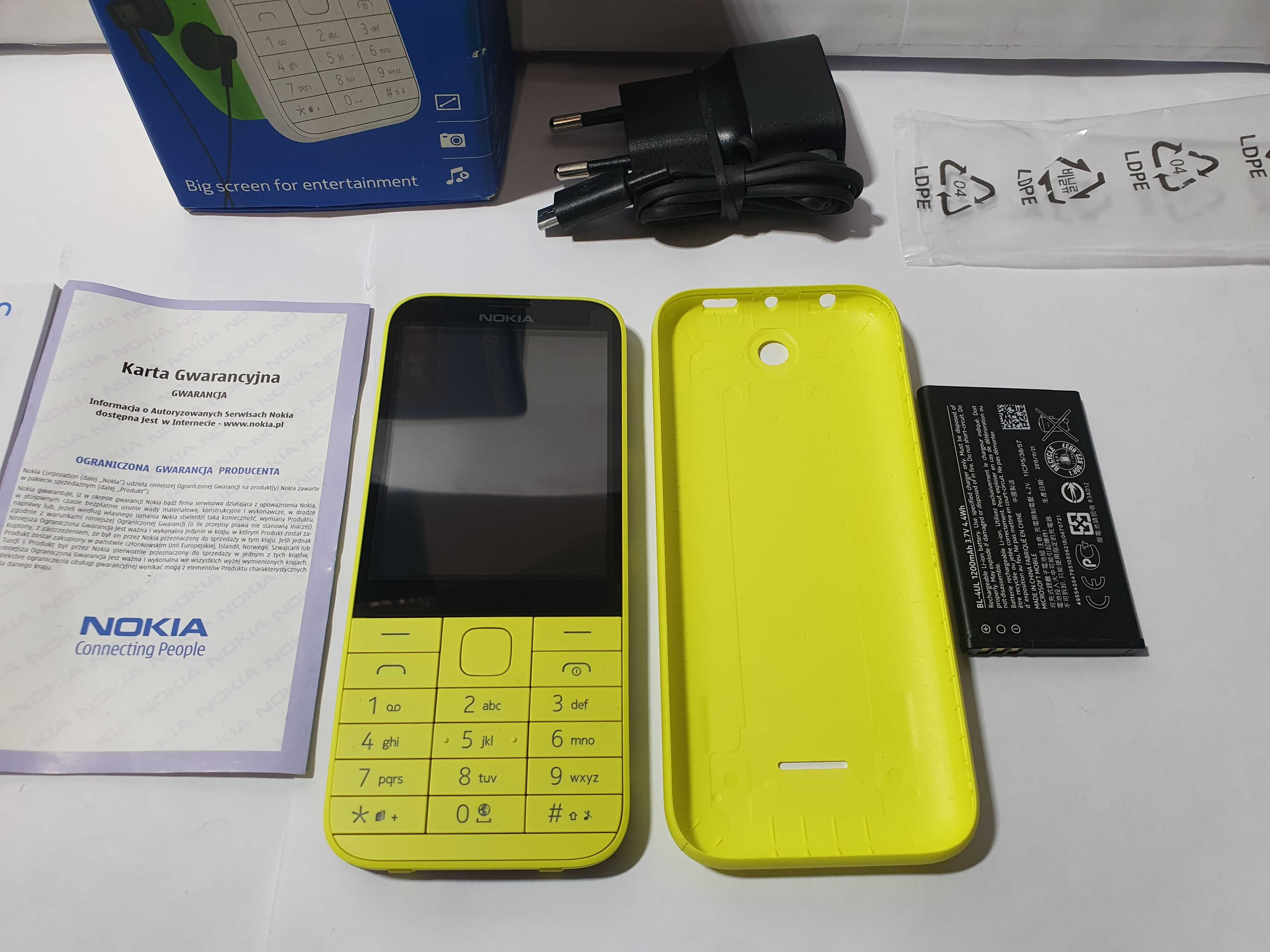 Nokia 225 DS telefon Nowy Dual Sim duos oryginalna żólta