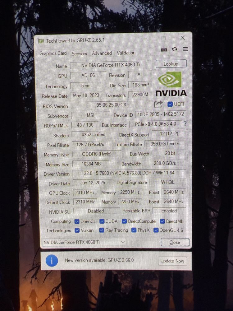 MSI GeForce RTX 4060 Ti Gaming  X 16GB sprawna