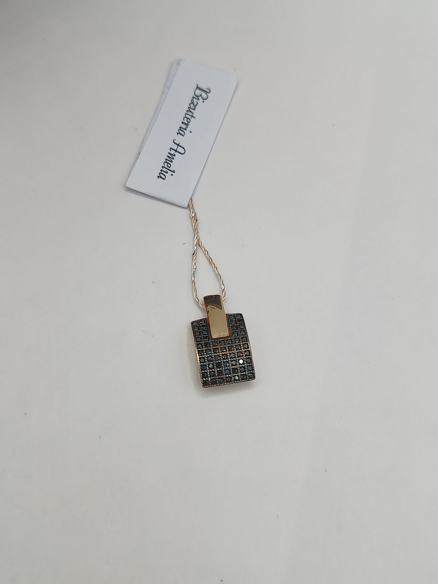 Piękna klasyczna czarna złota zawieszka żółte złoto pr 585