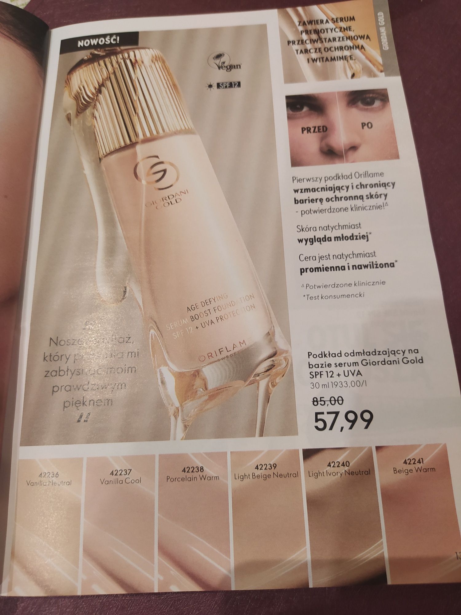 Oriflame podkład odmladzajacy na bazie z serum