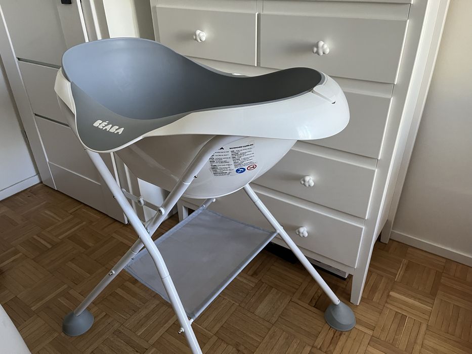 Wanienka Beaba ze stelażem + leżaczek i rurka odpływowa