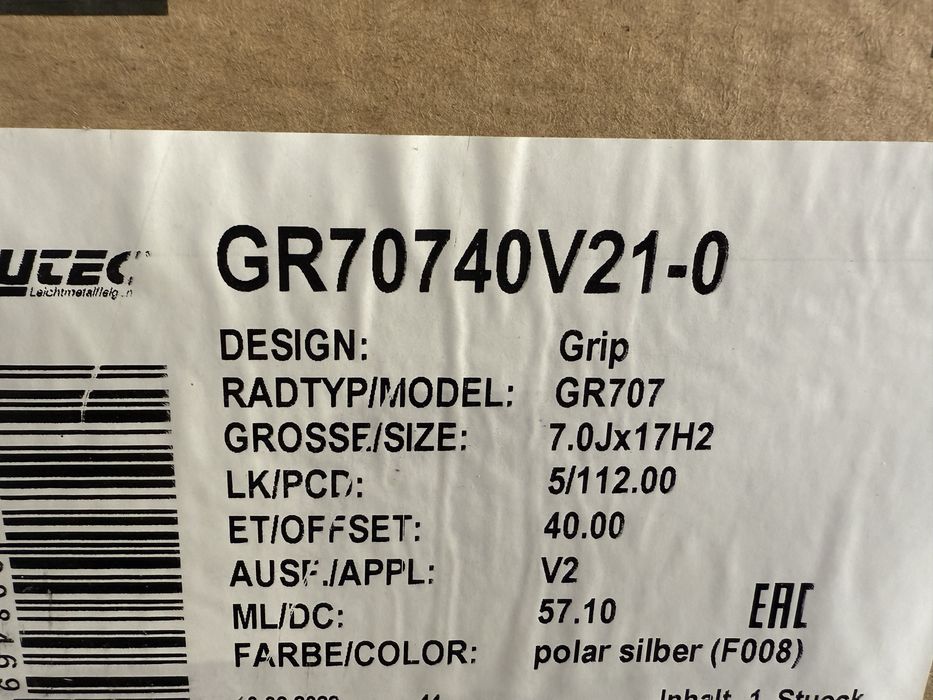 Felgi aluminiowe 17” 5x112 ET 40 7J VW,Seat, Skoda , Audi