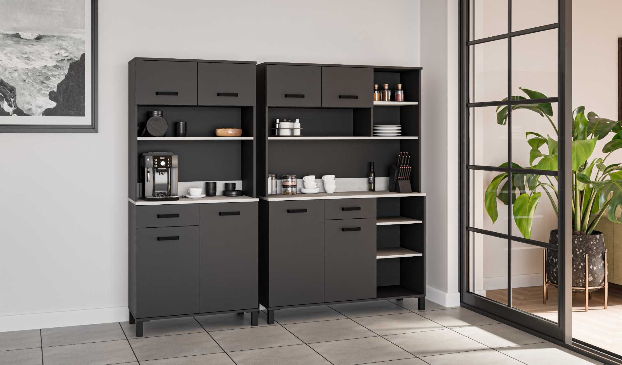 Kredens LILA z blatem antracyt 120cm, bufet kuchenny