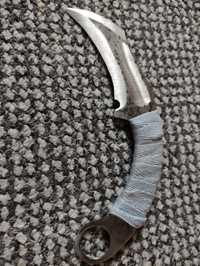 Nóż karambit handmade ostry + skórzany pokrowiec prezent / na grzyby