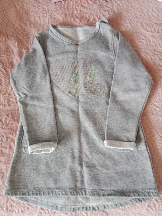 Bluzka bluzeczka tunika długi rękaw brokat 98