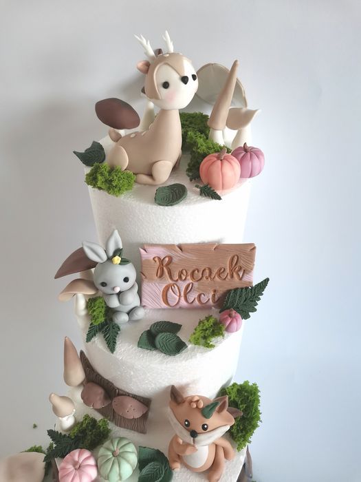 Figurki z masy cukrowej Leśne zwierzęta