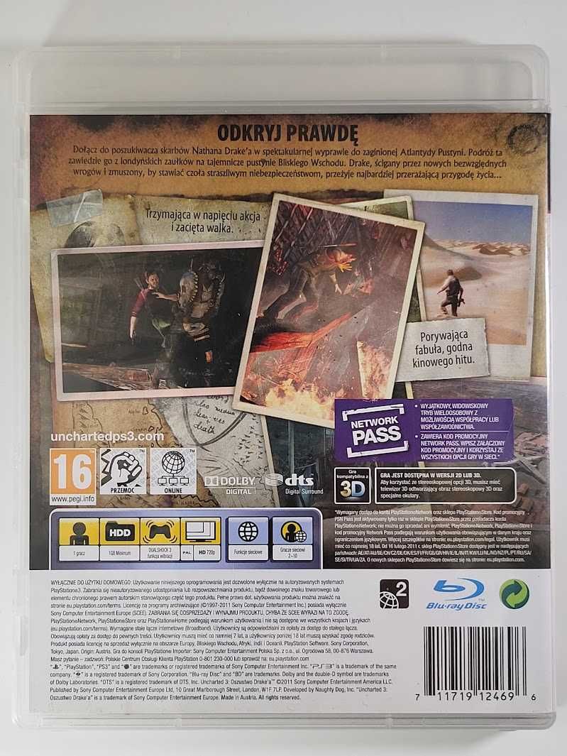Uncharted 3 Oszustwo Drake'a / Gra PS3 / CH. Land / Sklep z grami