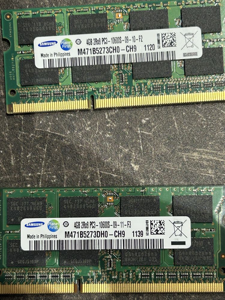 Pamiec RAM 2x 4GB DDR3 Samsung SODIMM 1333MHz