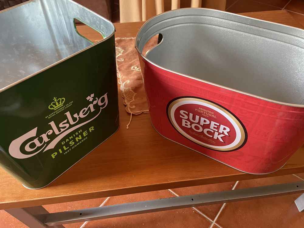 Balde cerveja Carlsberg + balde cerveja Super Bock