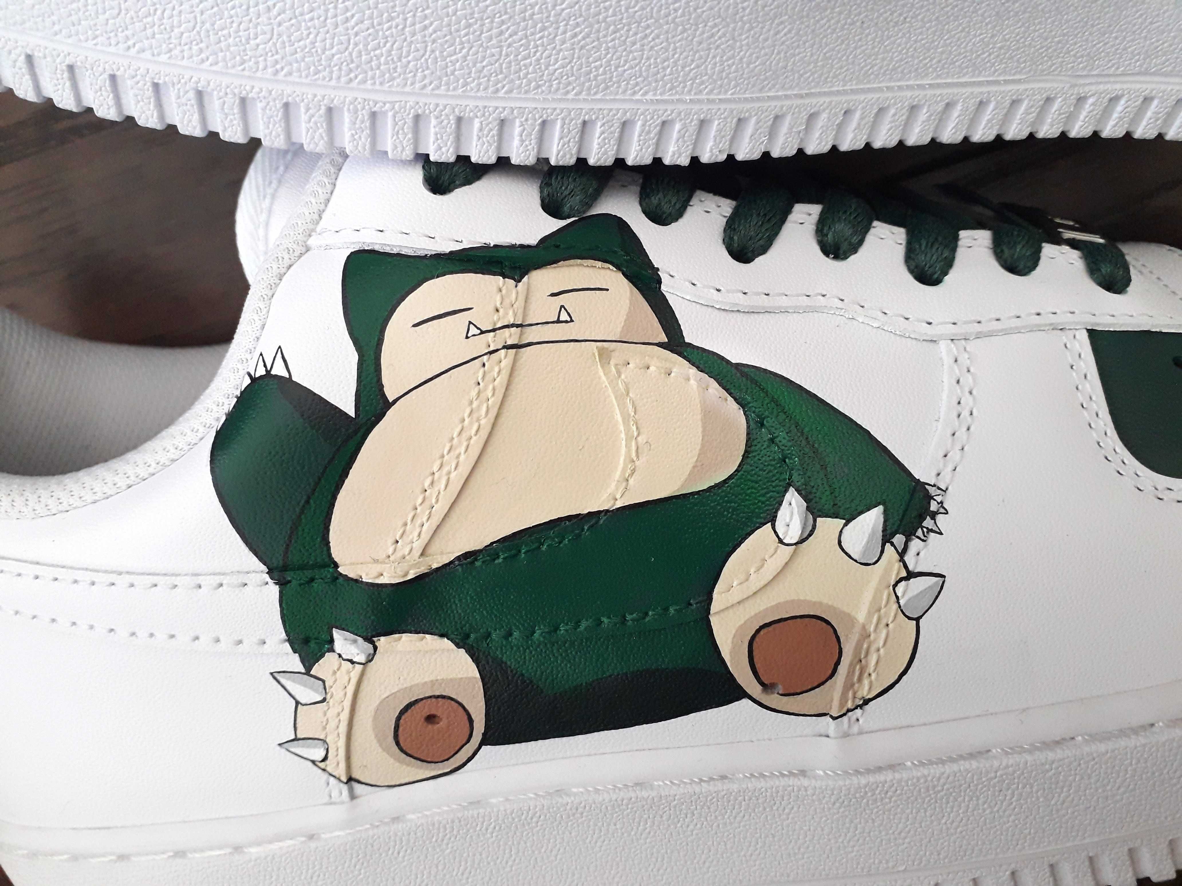 Pokemon Snorlax Nike air force 1 '07 custom ręcznie malowane buty 43