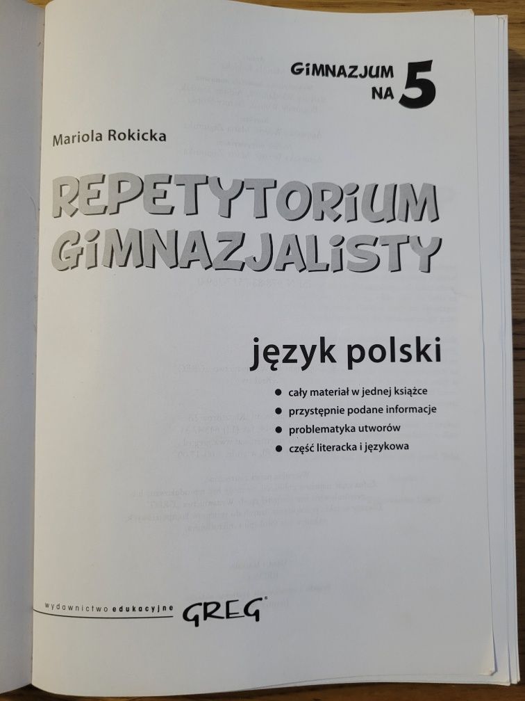 Język polski. Repetytorium gimnazjalisty.