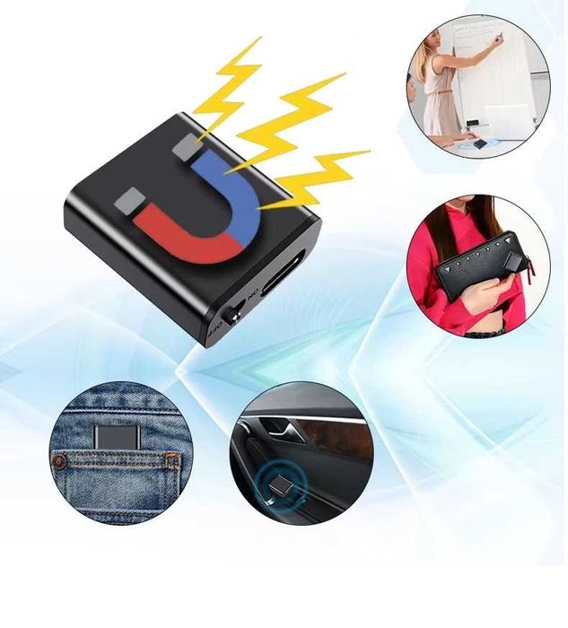 Mini Dyktafon Podsłuch szpiegowski kabel aktywacja głosem słuchawki