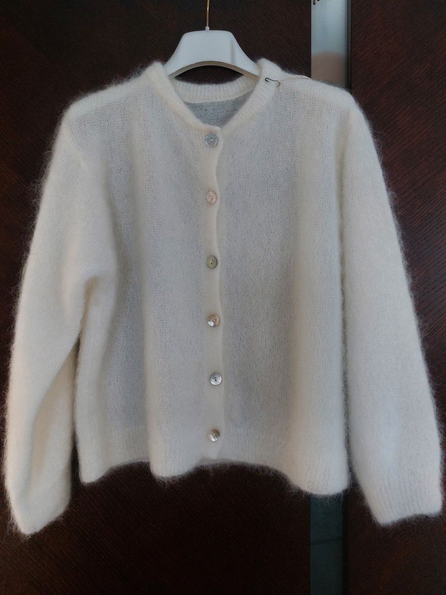 Cxl Redstar sweter/kardigan kid moher śmietankowy