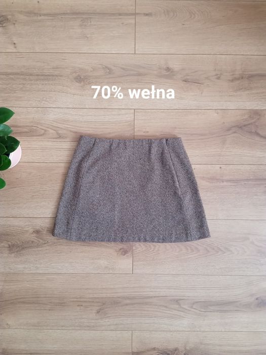ZARA Basic wełniana spódniczka spódnica mini