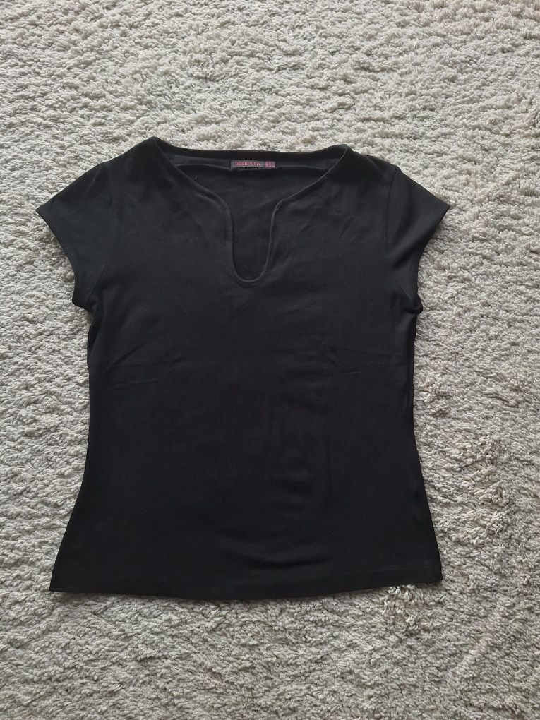 Reserved Czarna Koszulka z dekoldem M