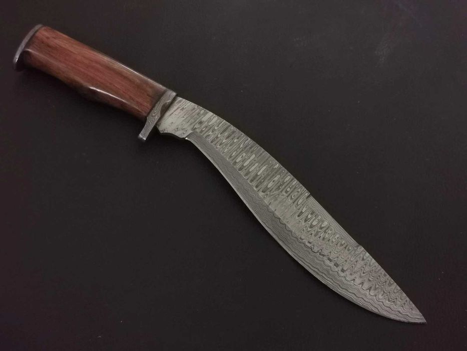KUKRI DAMAST nóż myśliwski ze stali damasceńskiej 37cm kuty ręcznie