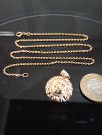 Złoty łańcuszek medalik biżuteria złoto