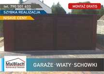 Garaż Blaszany Drewnopodobny Brama + Furtka Garaże Blaszane -Maj-Blach