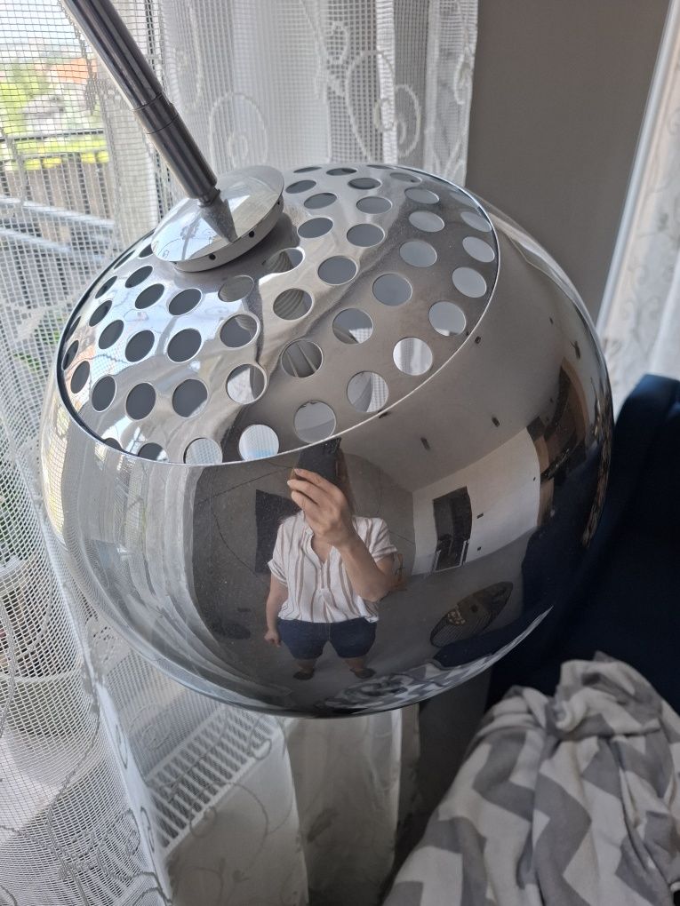 Lampa stojąca srebrna