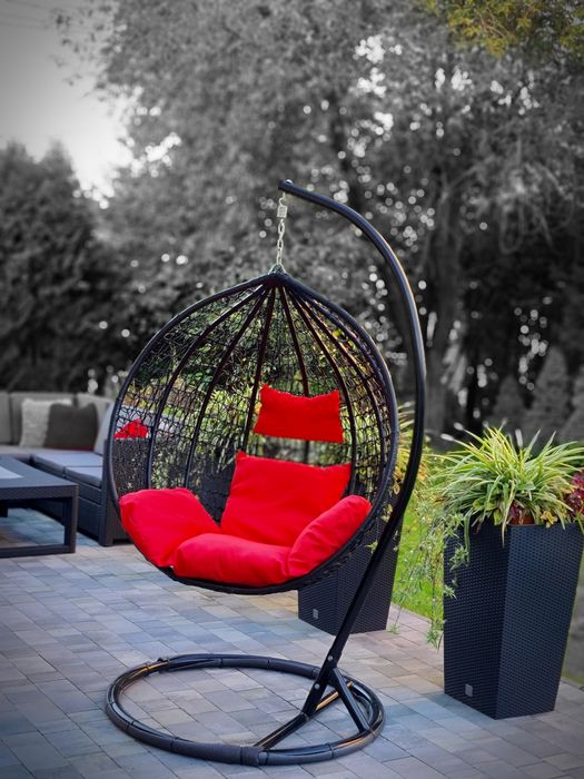 Fotel wiszący ITALFORM ORTA kosz wiszący (szare poduszki)