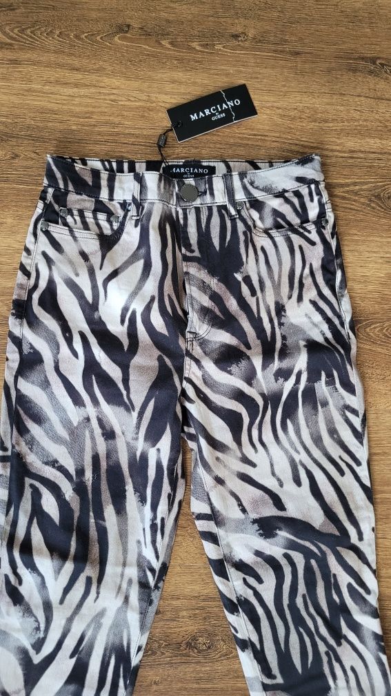 Spodnie damskie skinny wzorzyste zebra Guess S