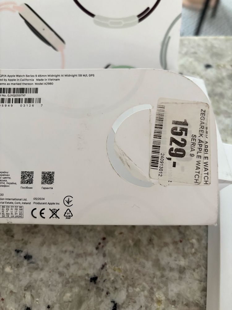 Apple watch 9 zegarek 45mm GPS