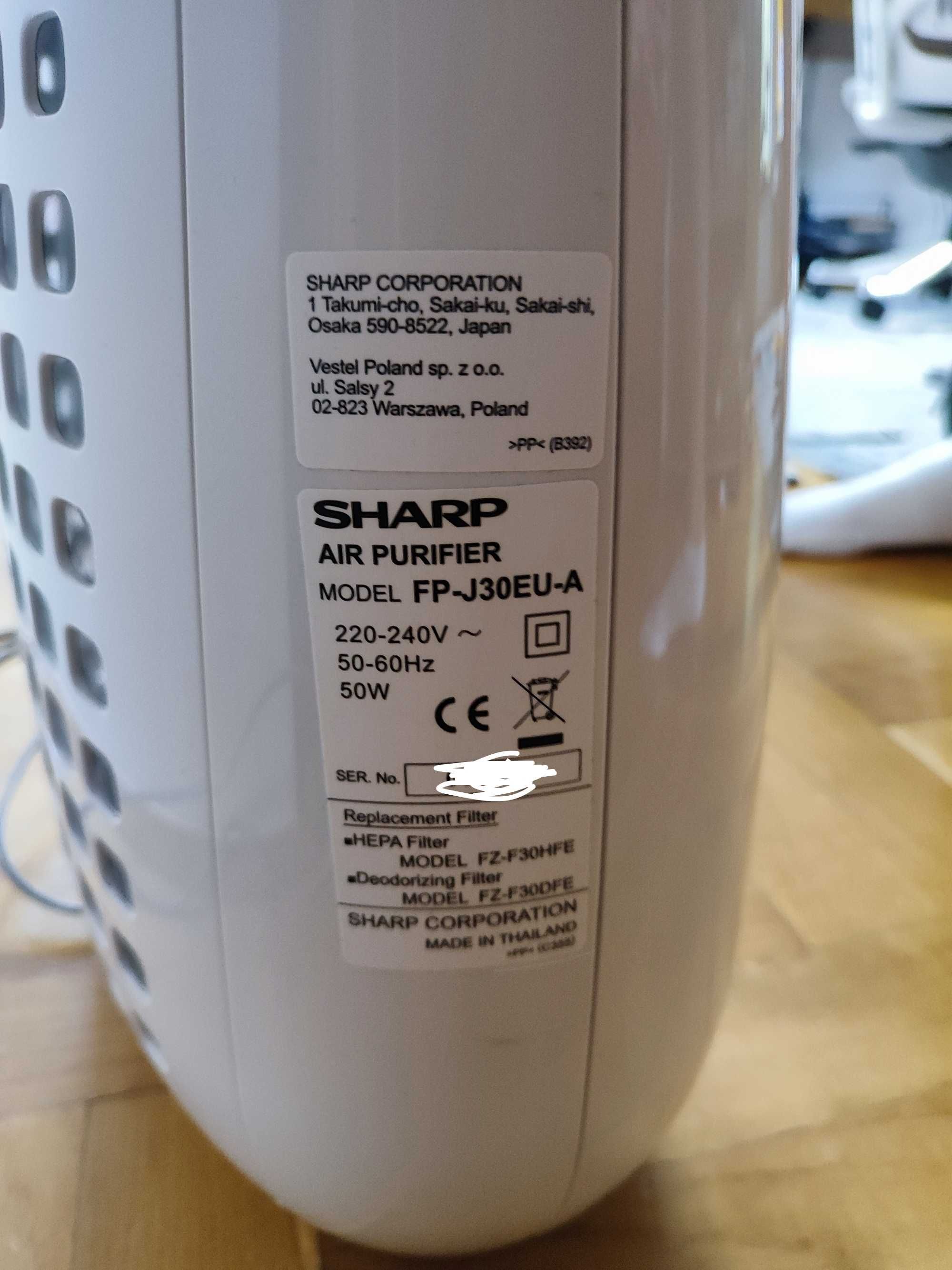 Oczyszczacz powietrza sharp air purifier fp-j30eu-a jak nowy