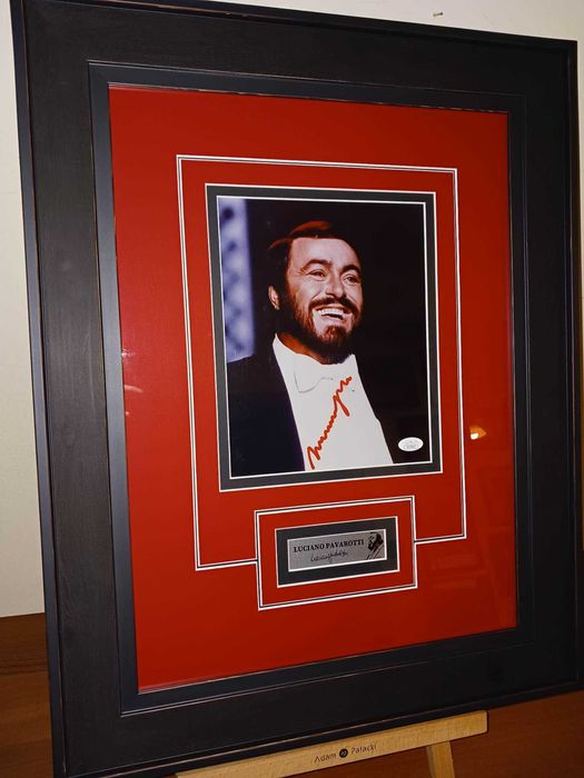 Luciano Pavarotti Oryginalny autograf w ramie !HIT