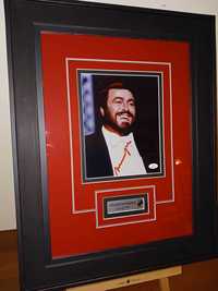 Luciano Pavarotti Oryginalny autograf w ramie !HIT